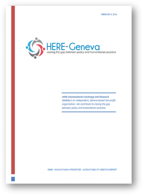 Report on Working Meeting held on 3 February 2016 Geneva cover