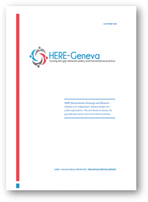 Report on the Working Meeting held on 13 October 2015 Geneva cover